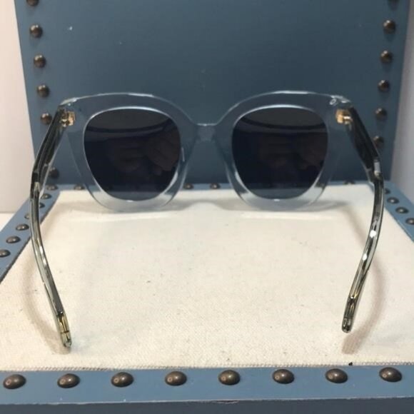 New Authentic Gucci GG0564S 003 Light Blue Cat-Eye Sunglasses Blue Lenses - Picture 11 of 13